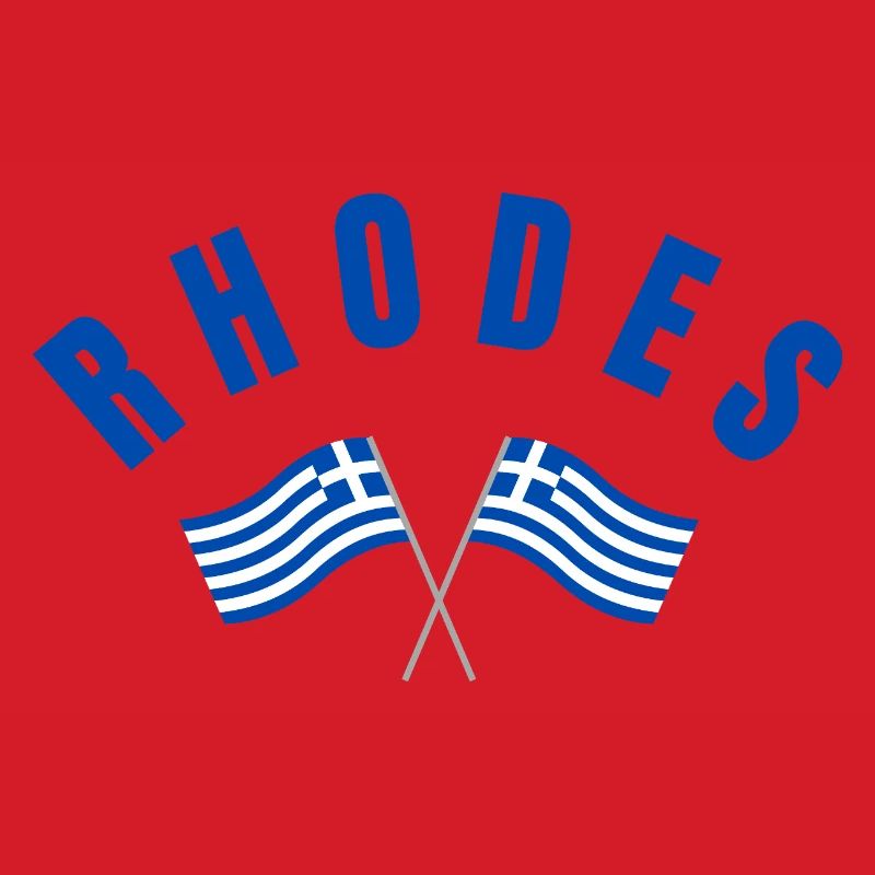 Drapeaux grecs de Rhodes croisés