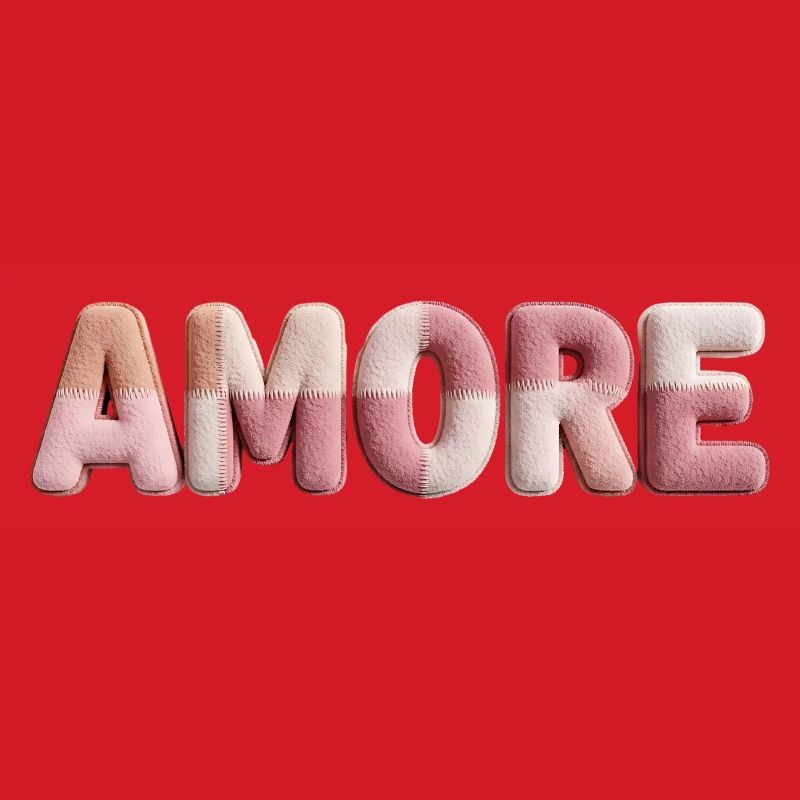 Amore Romantisches Schrift Design Patchwork