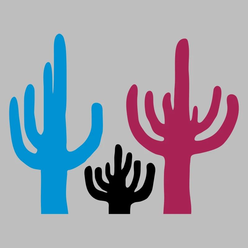 Désert coloré de 3 cactus