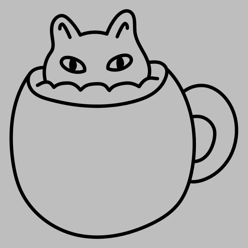 Mignon petit chat dans une tasse
