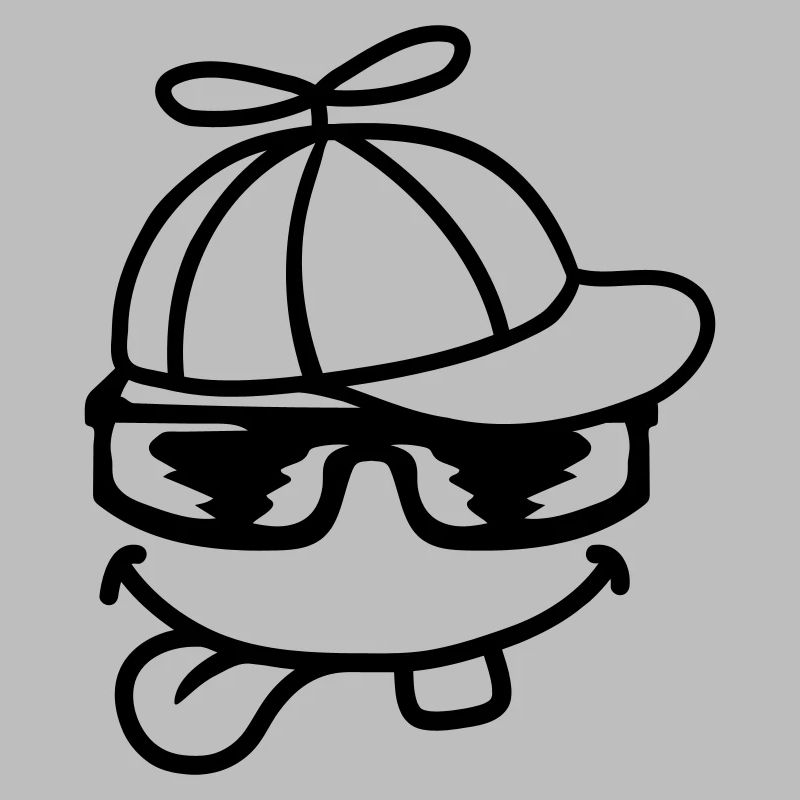 Gesicht Comic Propellermütze Windrad