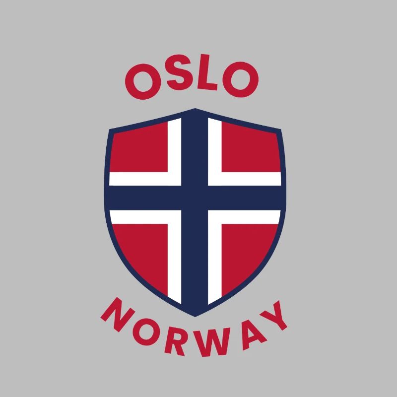 Oslo Norway Shield with flag