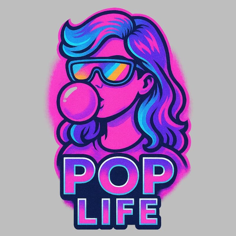 Retro Neon Mädchen Bubblegum Pop Design