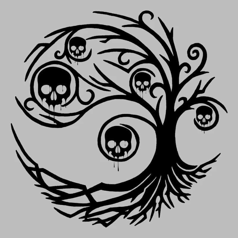 Black tree with skulls