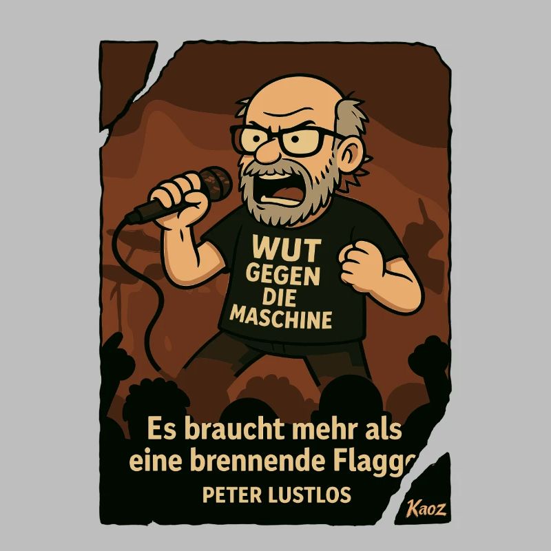 Protester Peter Listless with microphone