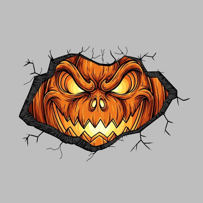 Fierce pumpkin with pointed teeth