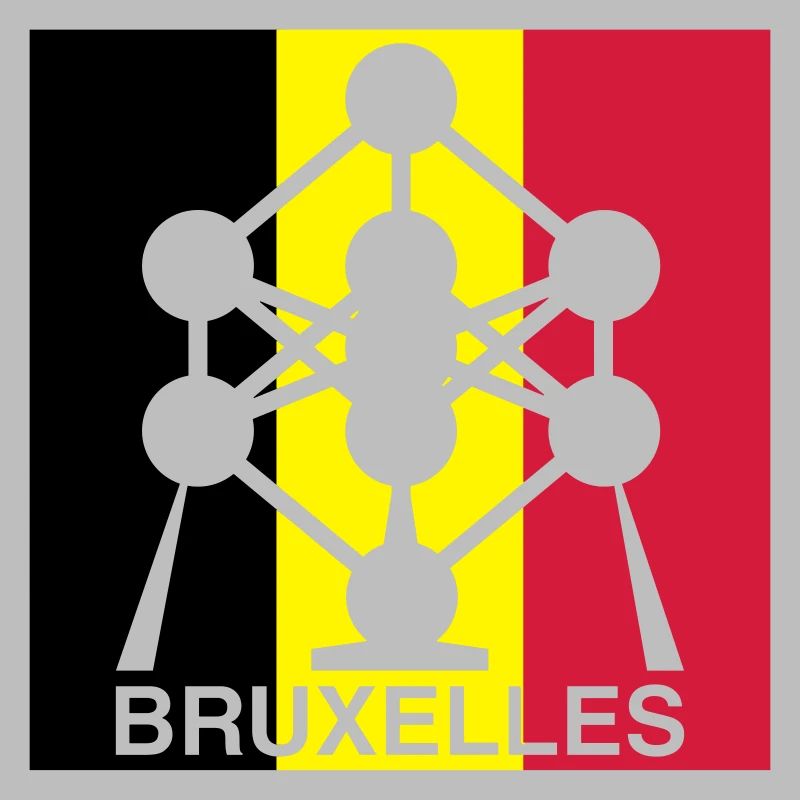 Atomium Brussels – Quadrat-Design mit belgischer Flagge