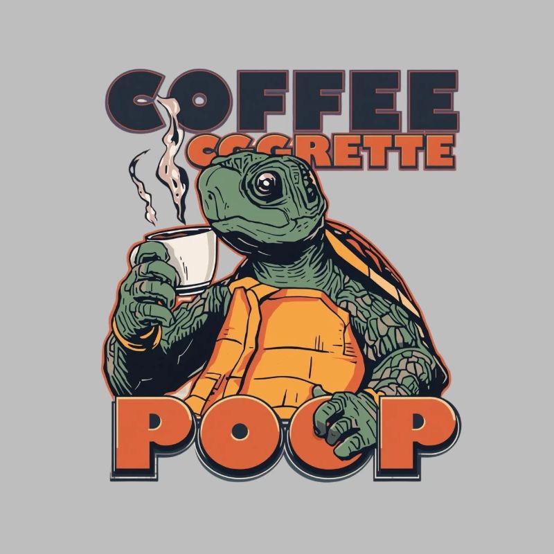 Lizard Schildkröte Kaffee Kippe Gaffel Zigarette