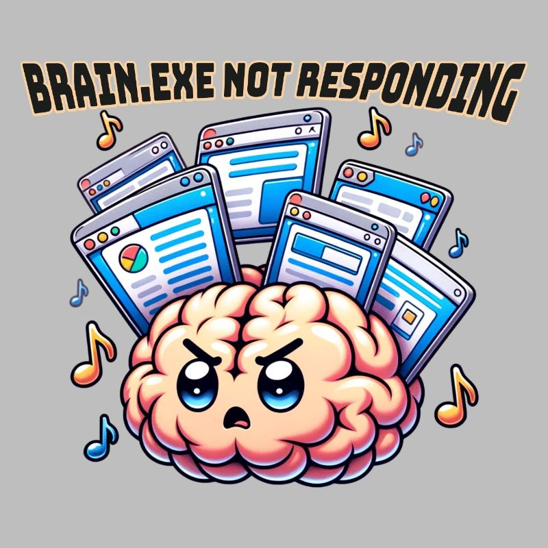 Brain.EXE Doesn't React – Nerd Saying Shirt