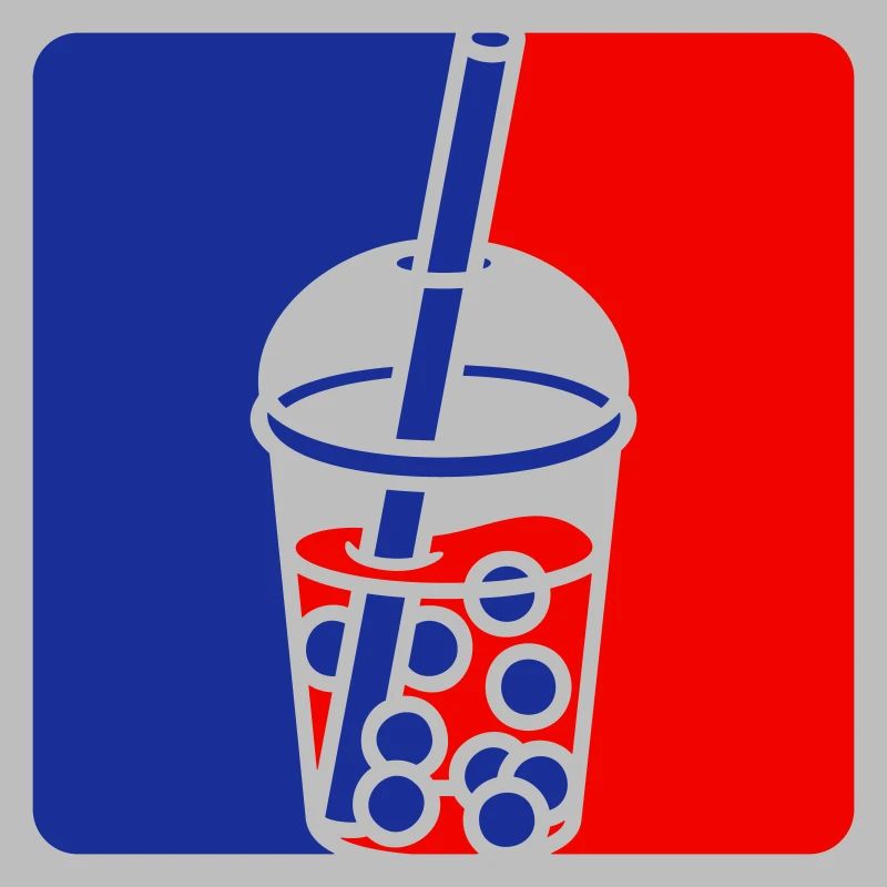 Blue Red Bubble Tea