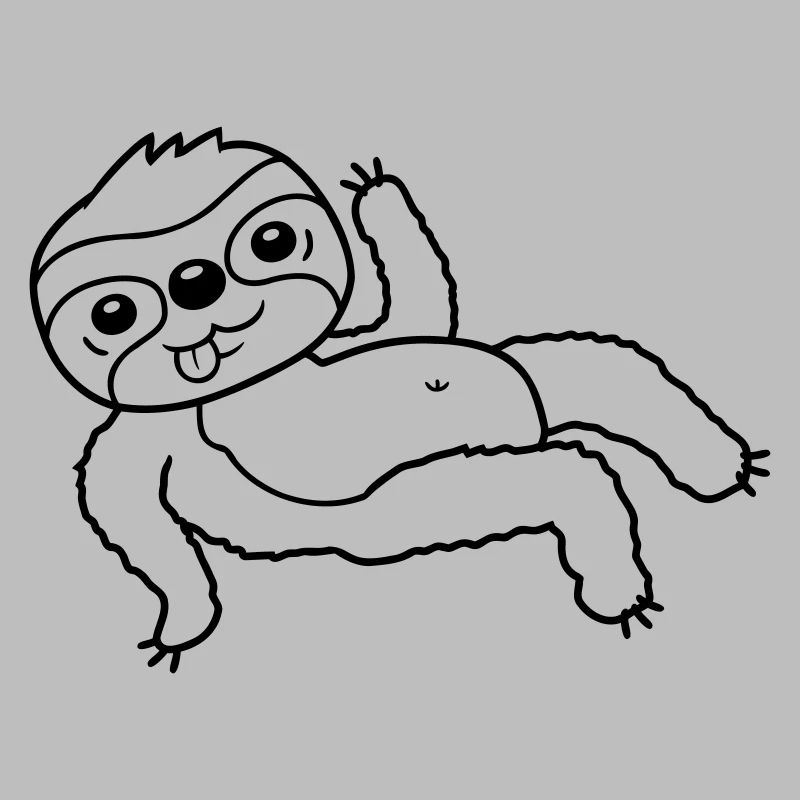 Sloth chills lying waving