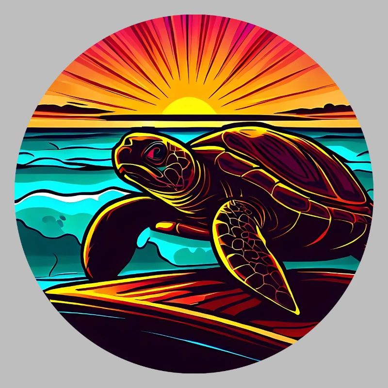 Turtle at sunset, Inspirational