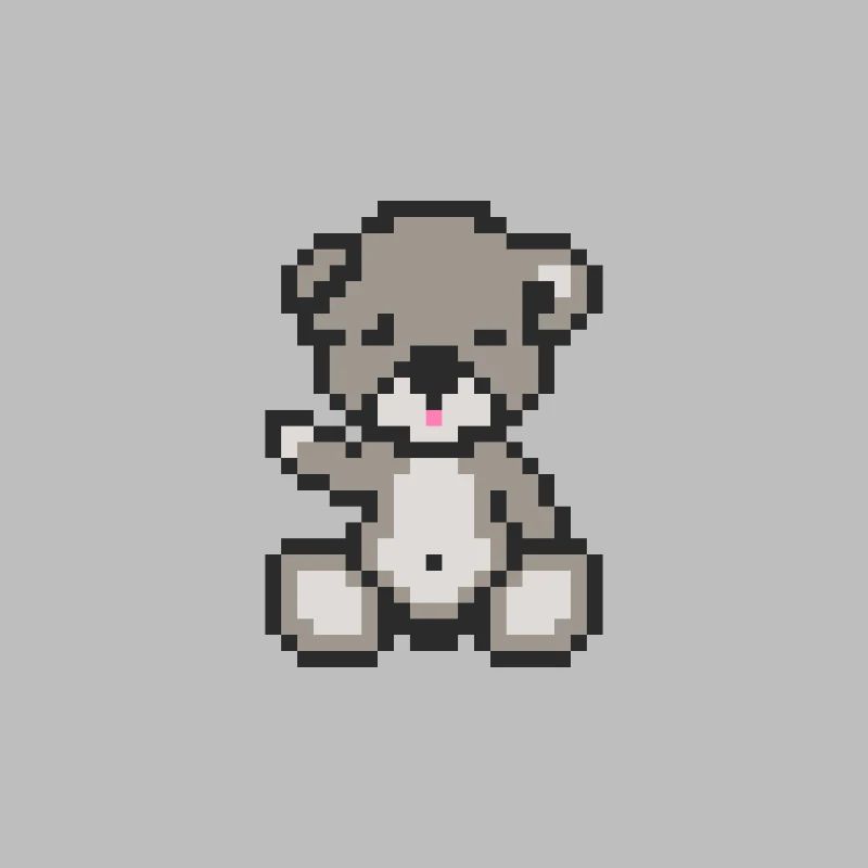 Pixel Bear Pastel Black