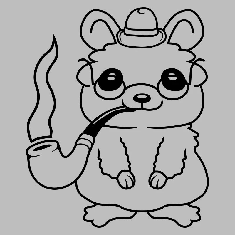 Sir Hamster smokes pipe