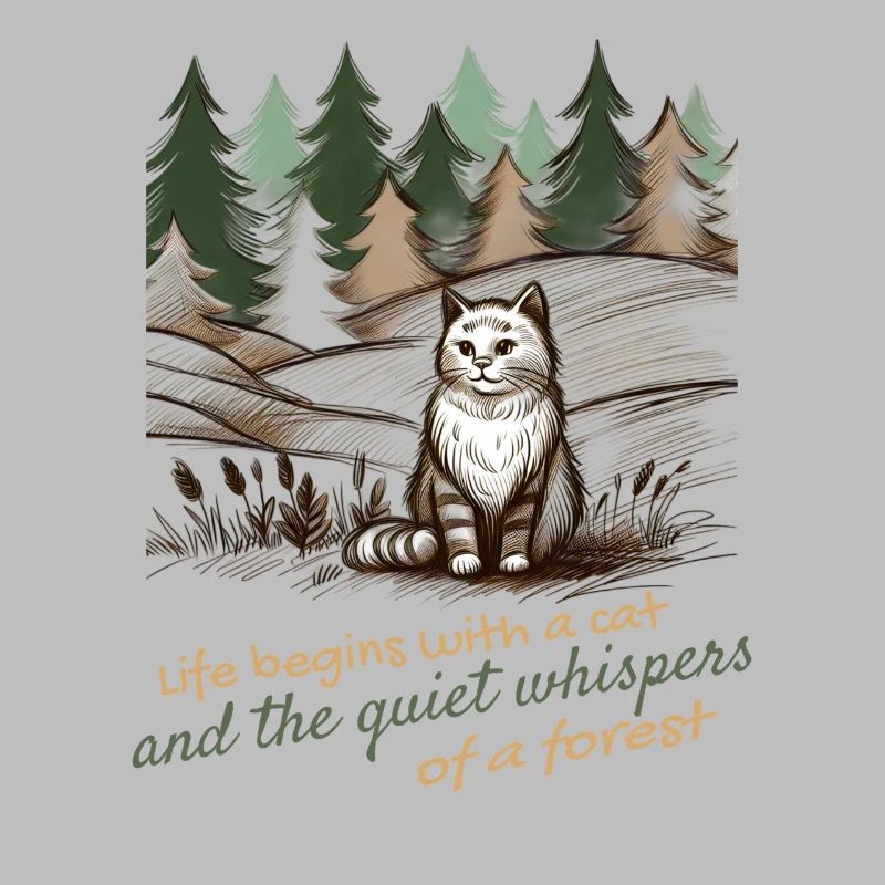 Conception de chat et de forêt - Nature paisible