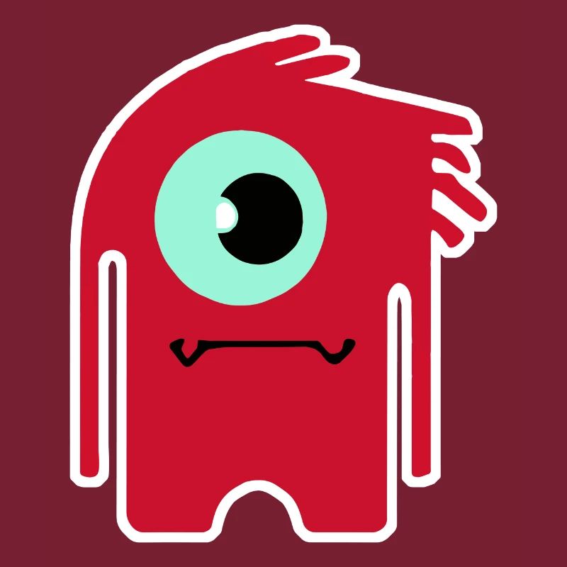 Monstre Cyclope Rouge | Extraterrestre Chibi drôle