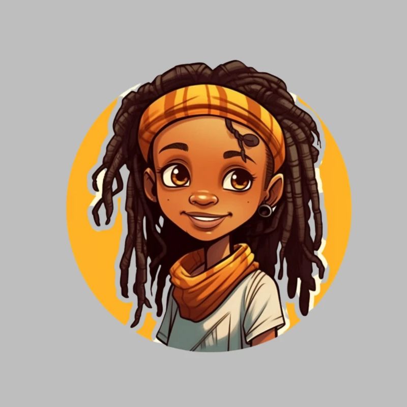 Style décontracté avec des dreadlocks avec un couvre-chef coloré