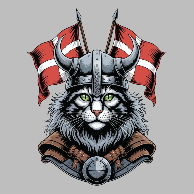 Wikingerkatze mit Helm