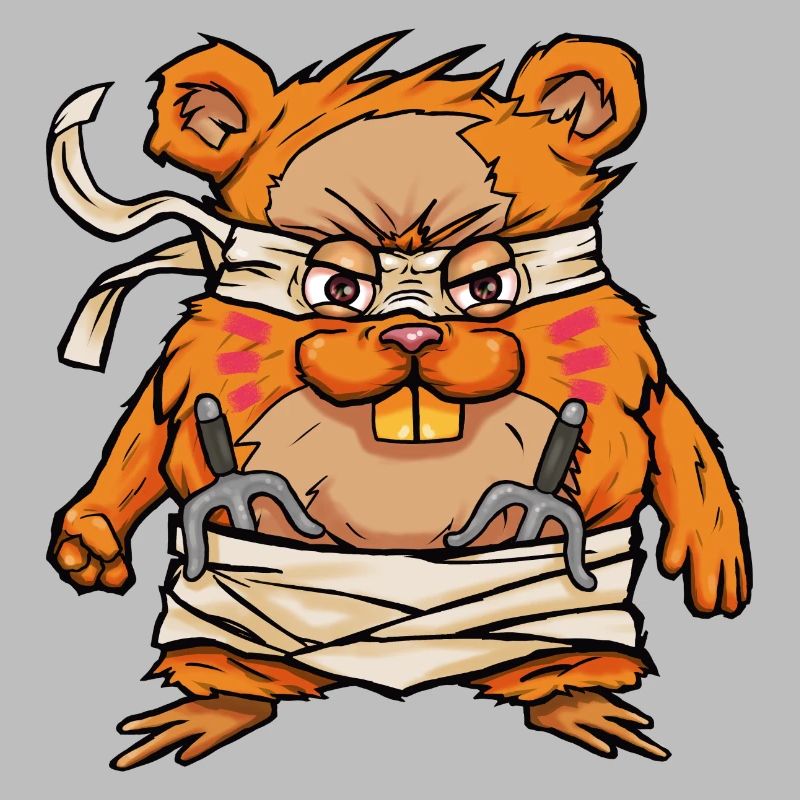 Kawaii Samurai Hamster mit Hamjitsu Schwert