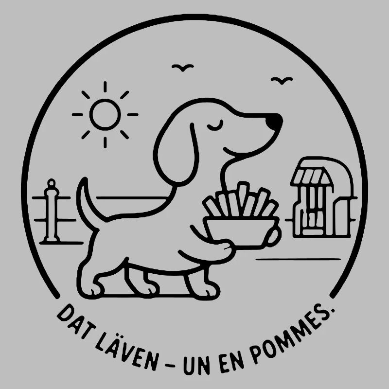 Dackel dat Läven un een Pommes