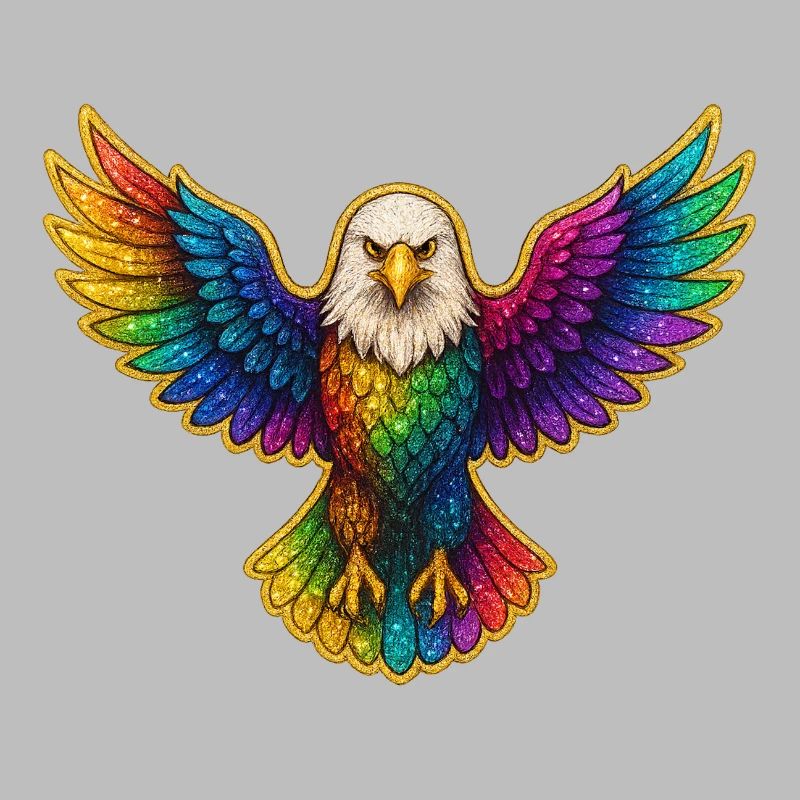 Rainbow Eagle Wing Art