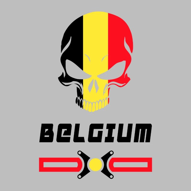 Conception de drapeau de crâne de Belgique