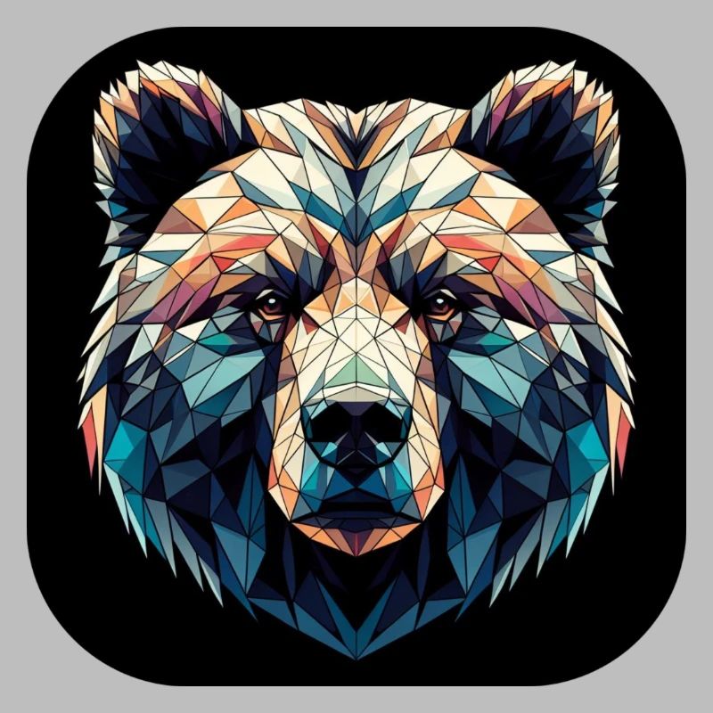 Bunter Bär in Polygon Design