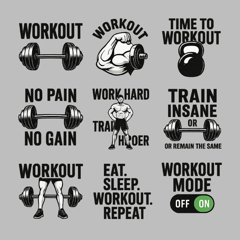 Power Gym Black Patterns Workout