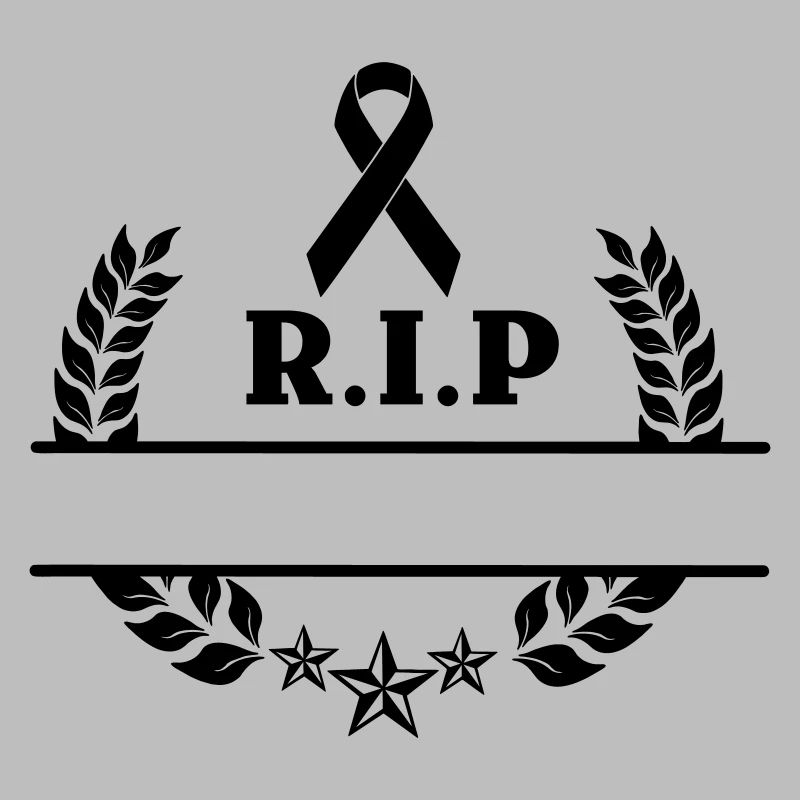 Ruhe in Frieden Logo Lorbeerkranz