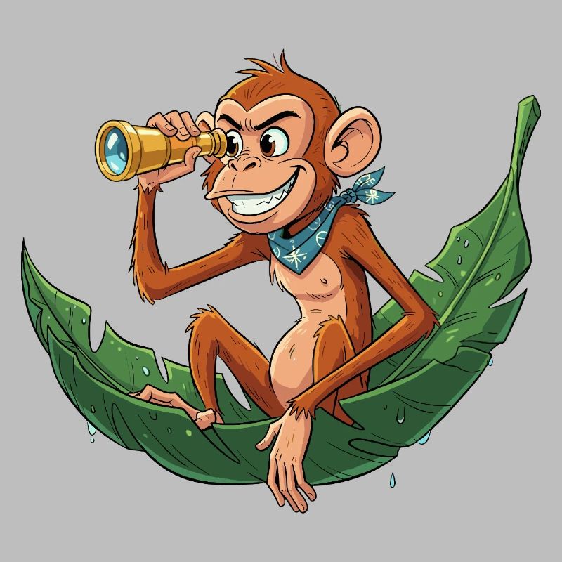 Singe d’aventure avec télescope