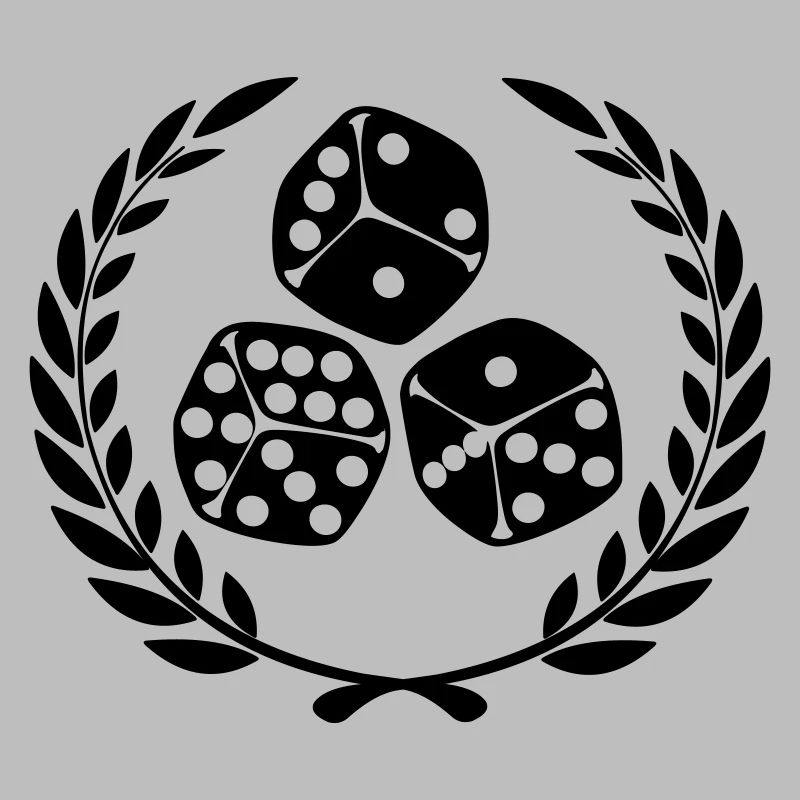 Dice in laurel wreath