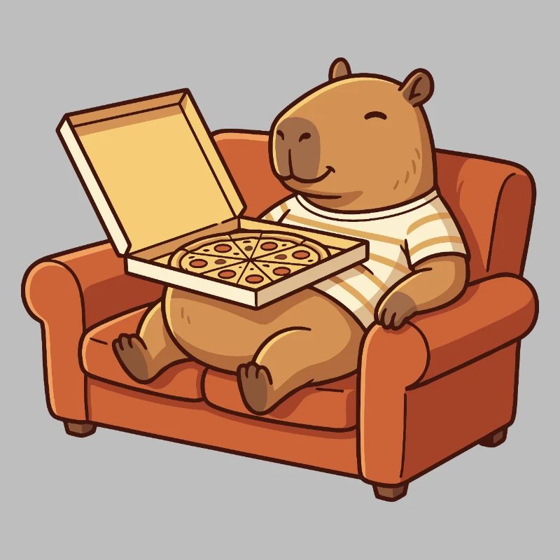 Capybara Sofa Pizza Cozy Animal Design