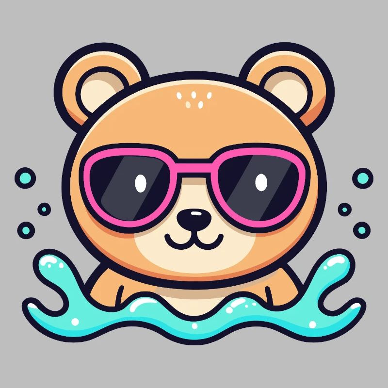 Teddy Bear Beach Pink Brille