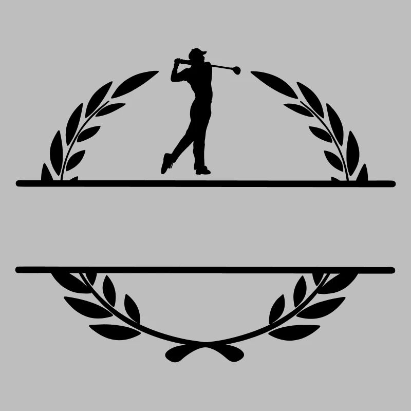 Golfer in laurel wreath