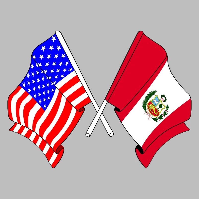 Drapeau des États-Unis et drapeau du Pérou