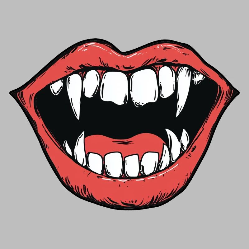 vampire mouth, sharp teeth, bite