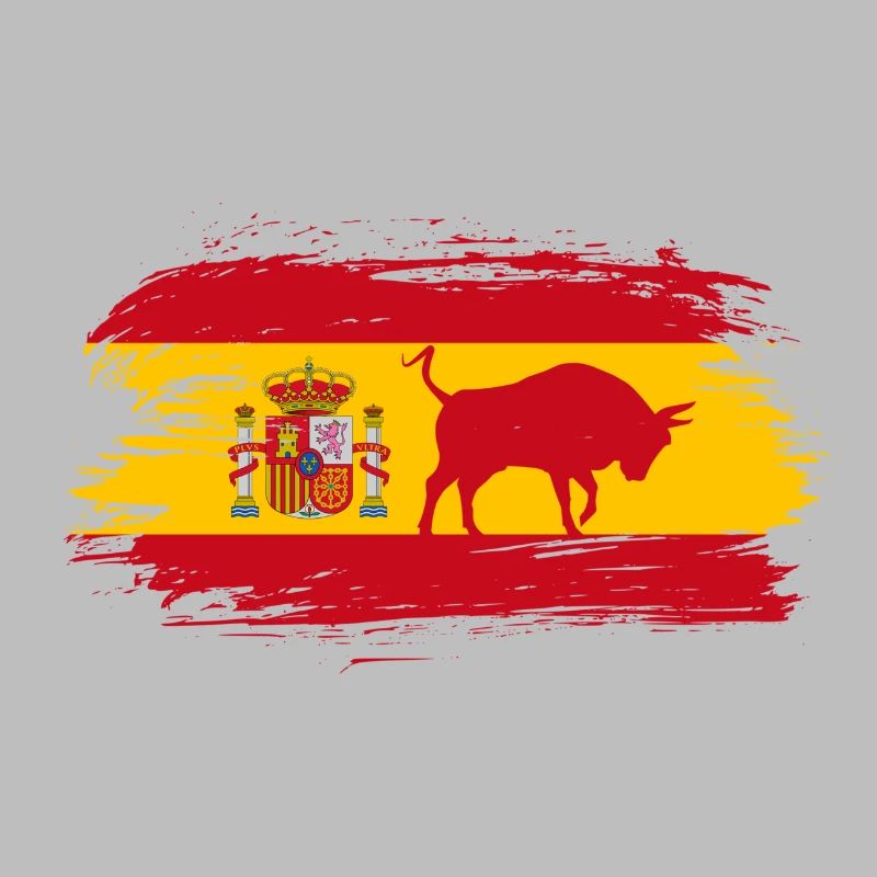 Spanien Flaggen Design mit Stier / Geschenk Madrid