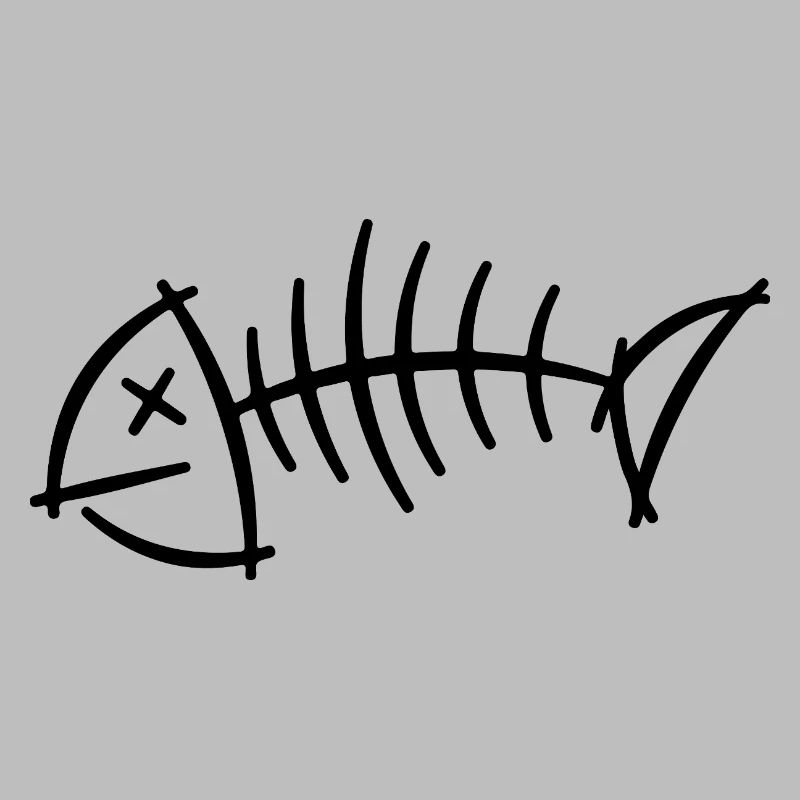 Herringbone Sketch – Minimalist Skeleton Motif