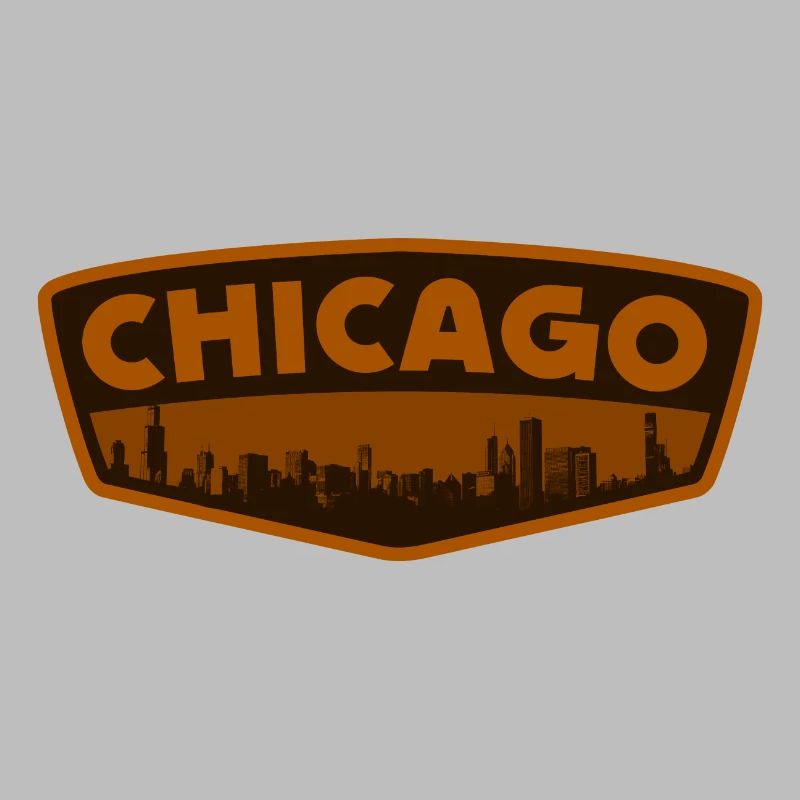 Chicago Skyline Patch Retro