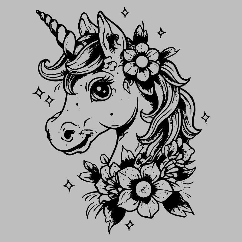 Einhorn mit Blumen