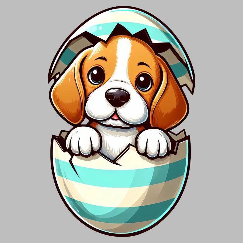 Conception colorée d’oeuf de Pâques de chien Beagle