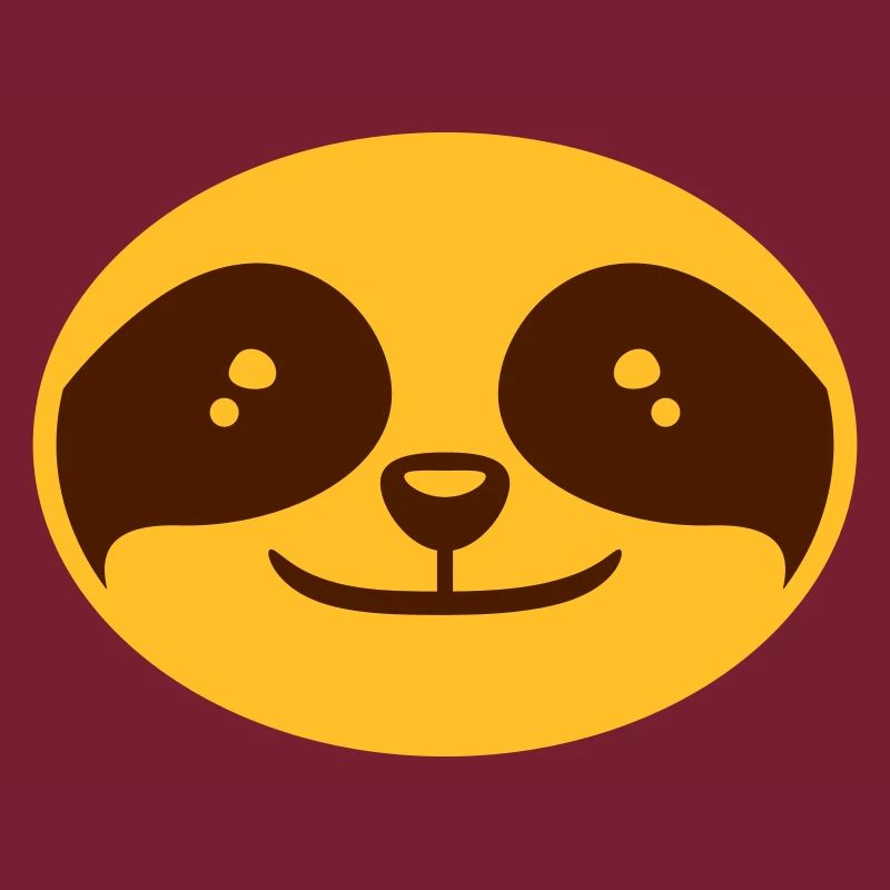 Round Sloth Face Design