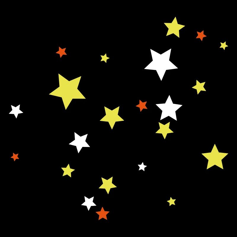 étoiles blanc jaune et orange