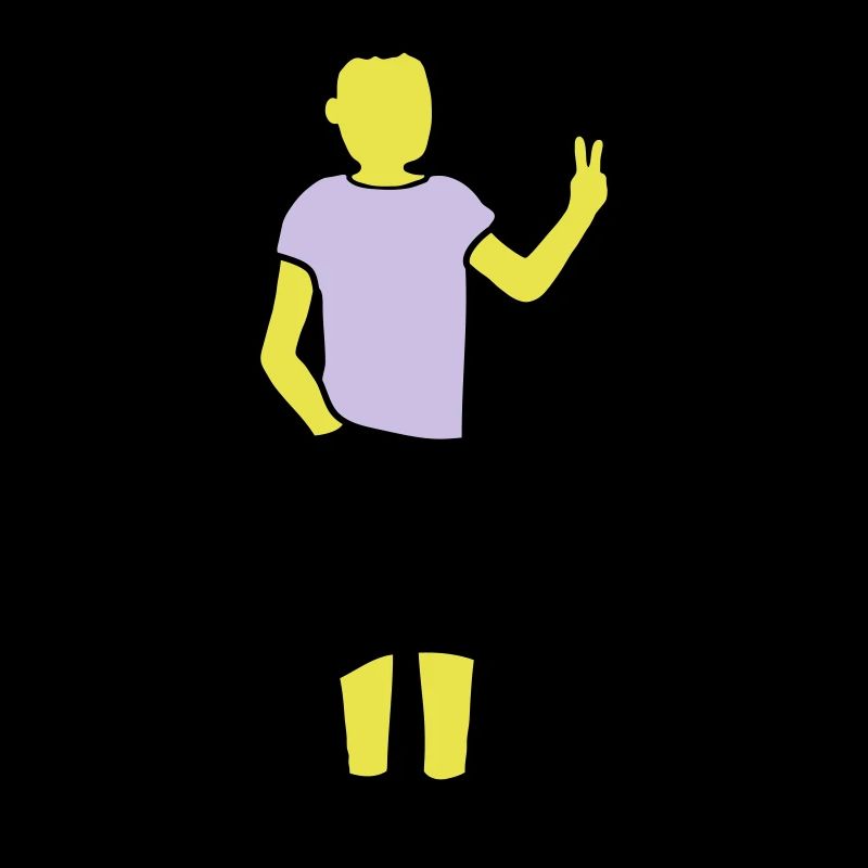 Jungendlicher Silhouette Peace Zeichen