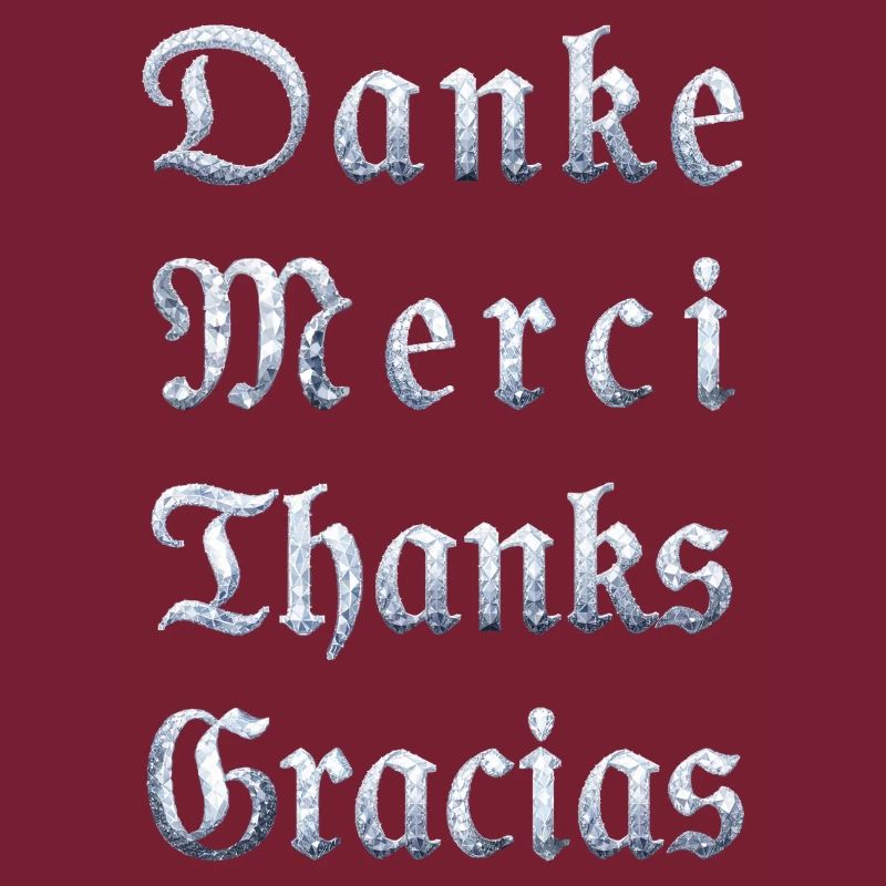 Multilinguale Dankesbotschaft Eiskristall