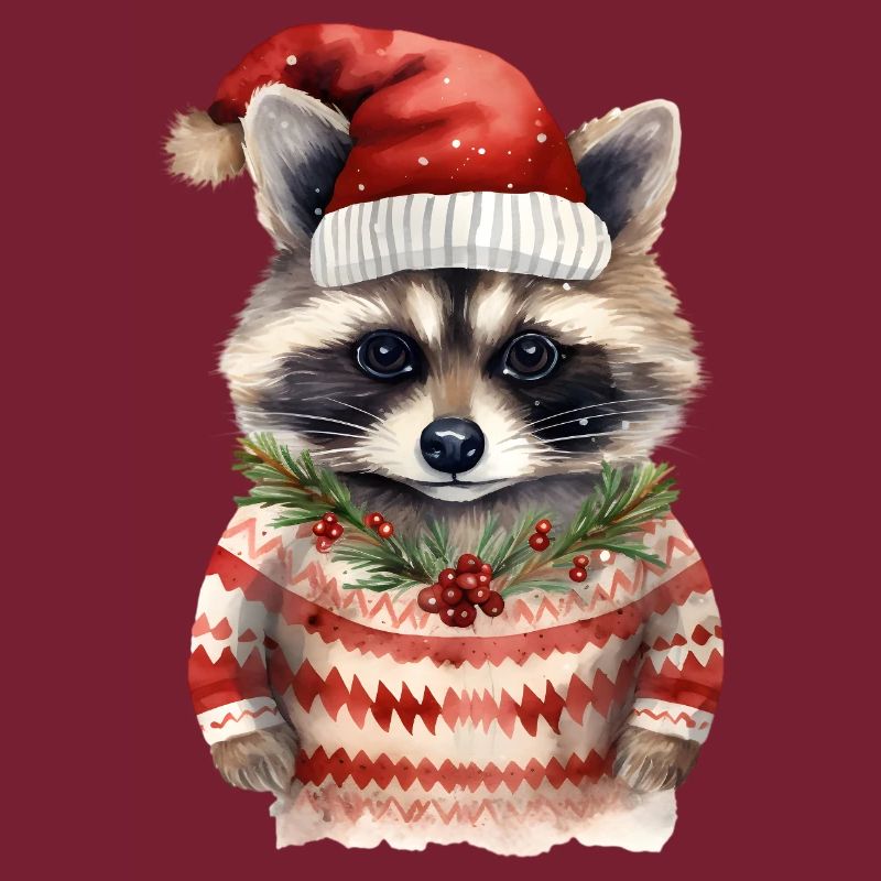 Waschbär Weihnachtspullover