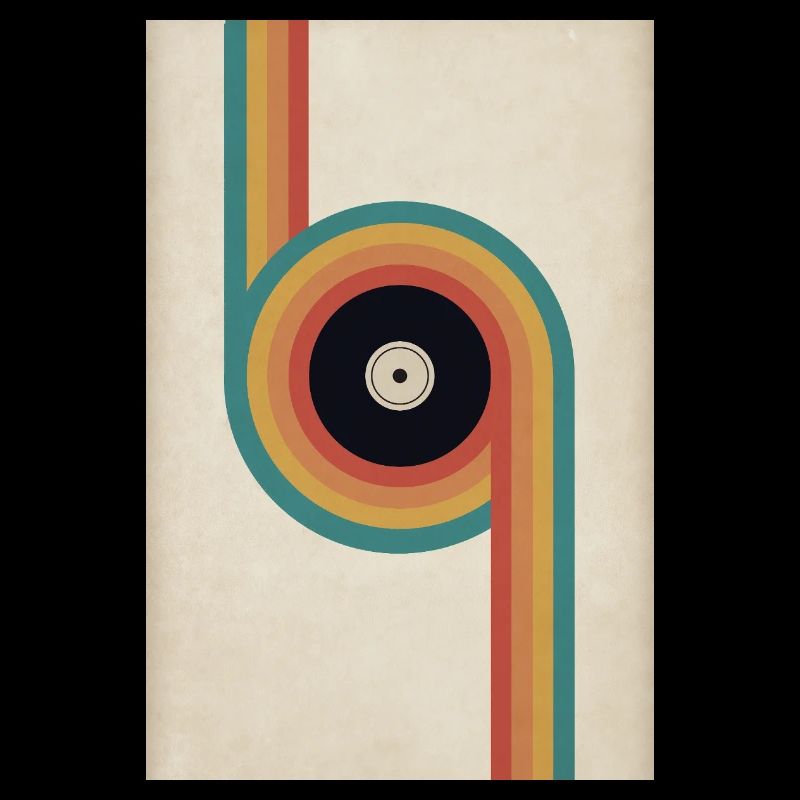 Affiche vinyle rétro Design musical du milieu du siècle