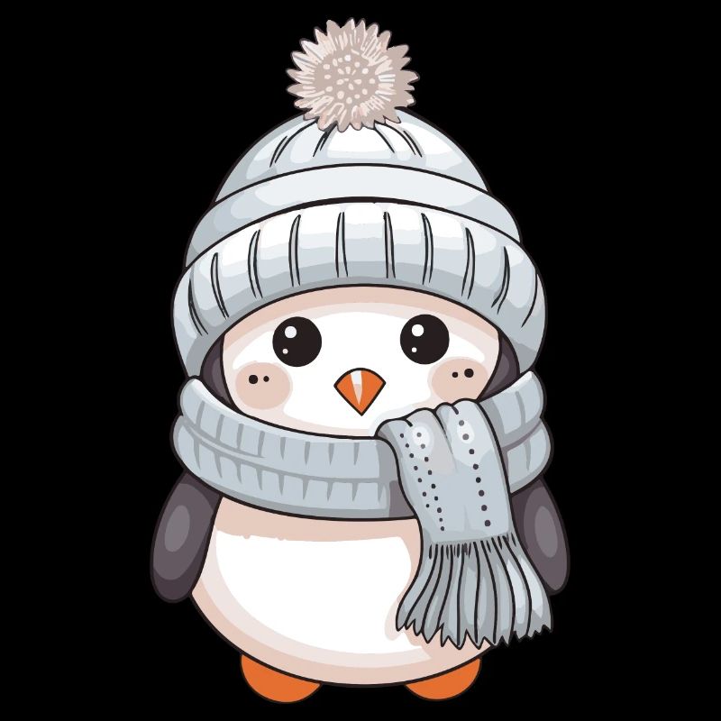 Pingouin Hiver Bande dessinée Mignon