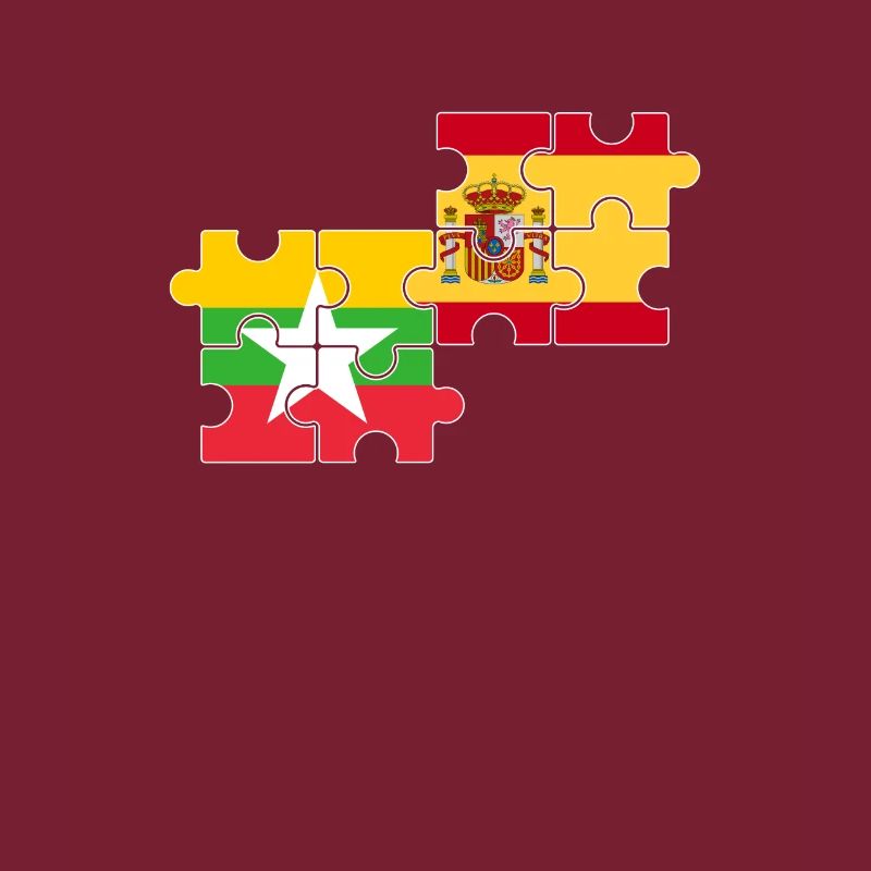 Myanmar Espagne Drapeau Espagnol Myanmare