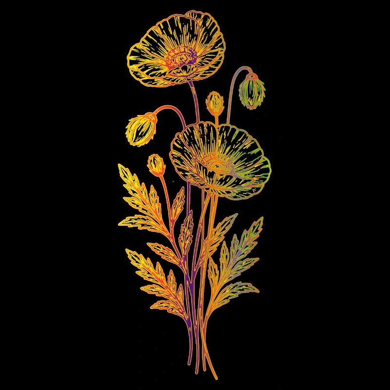 Mohnblume Linienkunst Minimalistisches Design